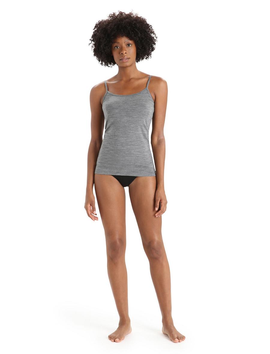 Gritstone Heather Women's Icebreaker Merino Siren Cami Singlet Underwear | USA 1697OKIR